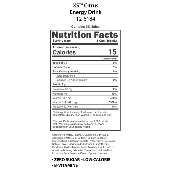 XS™ Energy Drink 12 oz - Citrus