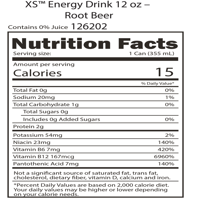 XS™ Energy Drink 12 oz - Root Beer