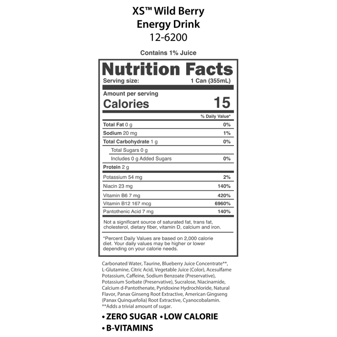 XS™ Energy Drink 12 oz - Wild Berry